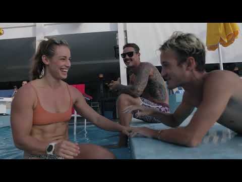 She Destroyed Him! Muscular Female Swimmer Mixed Armwrestling Against Skinny Weak Man