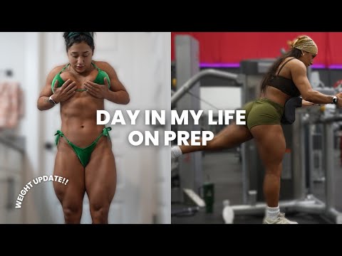 day in my life cutting for a bodybuilding show | cardio + weight update