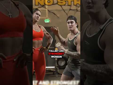TRAINING W- A FEMALE GIANT @JesseJamesWest #shorts #funny #strongwomen